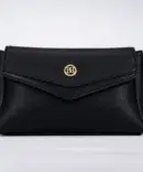 Small Leather Crossbody Bag - Black