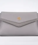 Small Leather Crossbody Bag - Gray